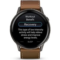 Умные часы Garmin Venu 4 45 мм (черный/коричневый кожаный)