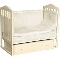 Классическая детская кроватка Антел Алита-4/6 универсальный маятник ящик (слоновая кость)