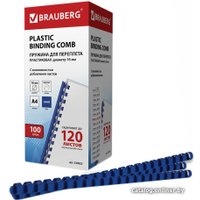 Пластиковая пружина для переплета BRAUBERG A4 16 мм 100 шт 530922 (синий)