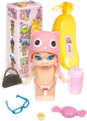 Пупс Bondibon OLY в шапочке-ушанке с животным ВВ3843