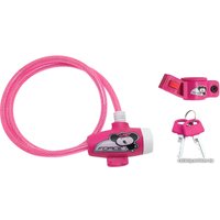 Тросовый велосипедный замок Force Kids 48975 (розовый)