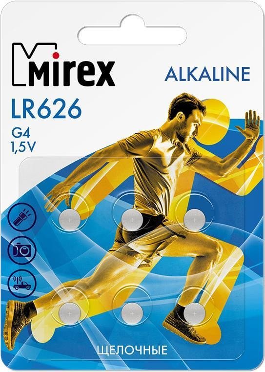 

Батарейка Mirex LR621 (AG1) блистер 6 шт. 23702-LR621-E6