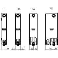 Стальной панельный радиатор Brugman Tип 22 500x100x1800 FEV220501801UBY (нижнее подключение)