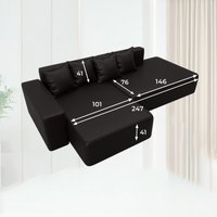 Угловой диван Лига диванов Лига-079 левый 129817L (экокожа Grifon 12 коричневый)