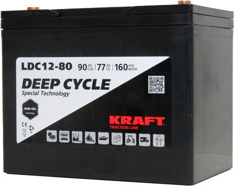 

Автомобильный аккумулятор KRAFT 12V-90Ah(C20) L+ (90 А·ч)