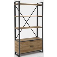 Стеллаж Hype Mebel Стандарт Люкс 50x170 (черный/дуб галифакс олово)