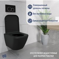 Унитаз подвесной Lauter Nuremberg 21811B + 21901002 (черный, с кнопкой 219704HD черный)