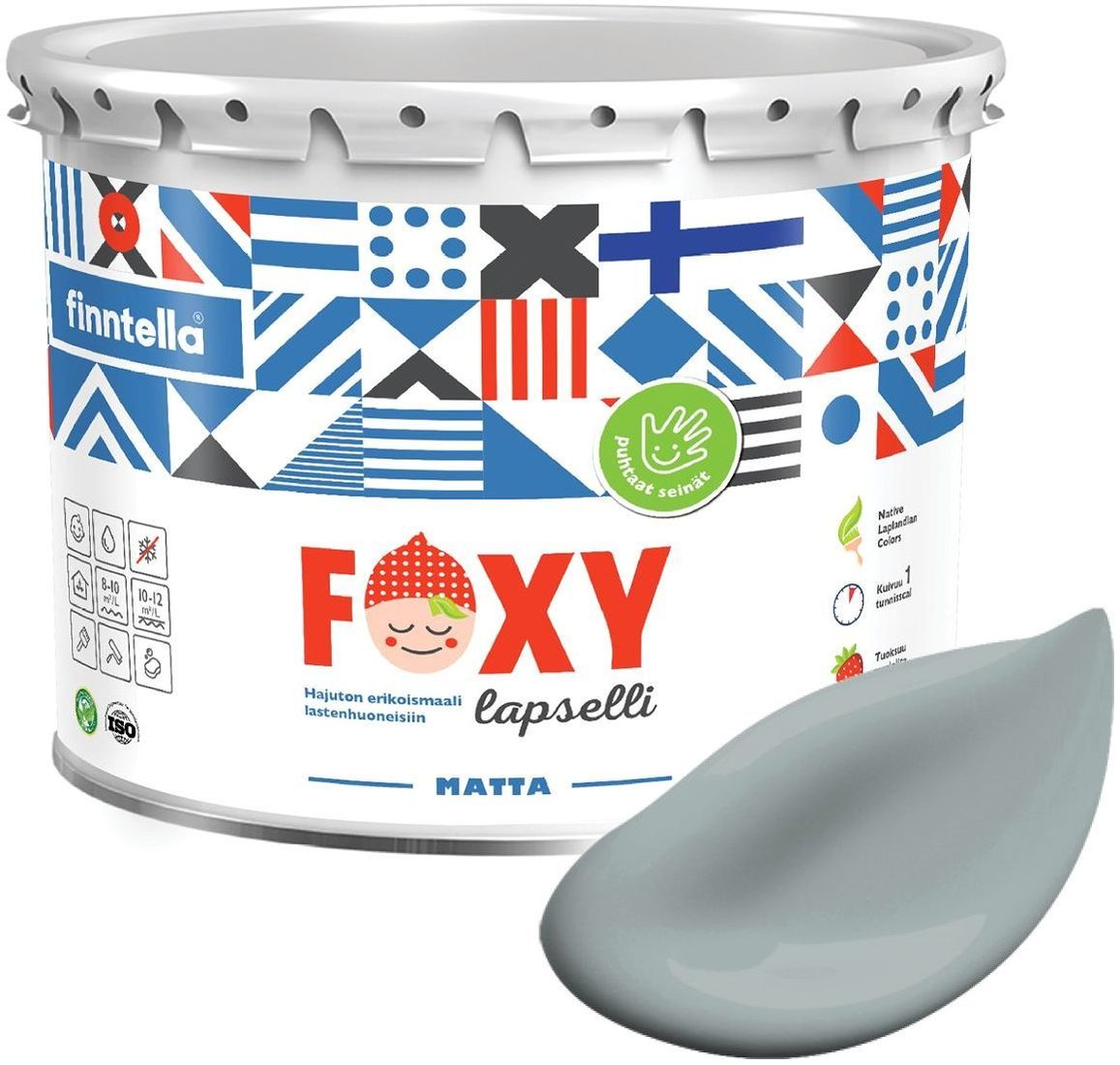 

Краска Finntella Foxy Lapselli Matte Lampi F-50-1-9-FL275 9 л (серый)