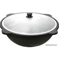 Казан Davr Metall Узбекский чугунный с крышкой, круглое дно (10 л)