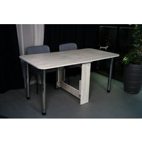 Стол-книга Stoloff Мечта 1600x850 (сосна лофт, опоры вкручиваемые, углы закругленные с роликами и ручками)