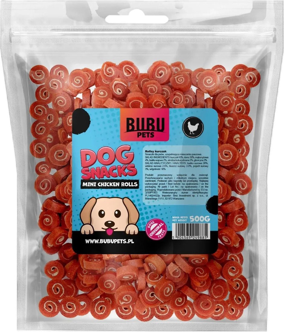 

Лакомство для собак Bubu Pets Мини рулетики из куриного филе PS0019 (500 г)