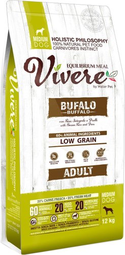 Vivere Medium Adult Buffalo (для взрослых средних пород с буйволом) 12 кг