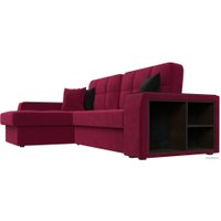 Угловой диван Лига диванов Брюссель левый 110658L (микровельвет бордовый)