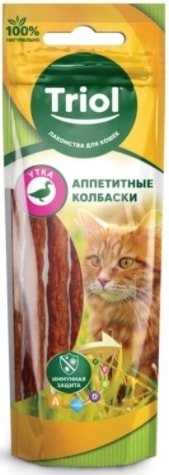

Лакомство для кошек Triol Колбаски из утки (40 г)