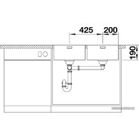 Кухонная мойка Blanco Andano 400/400-IF/A 525249 (с клапаном-автоматом, сатин)