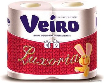 Туалетная бумага Veiro Luxoria 3 слоя (4 рулона)