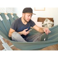 Дачный гамак Ремесленник Павел Льняной 200x120 см (голубая ель)