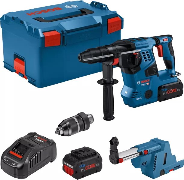 

Перфоратор Bosch GBH 18V-28 CF Professional 0611921003 (с 2-мя АКБ 8 Ач, кейс, система пылеудаления)
