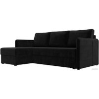 Угловой диван Лига диванов Слим левый (велюр черный)