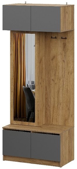 

Стенка Mio Tesoro Авиньон (дуб крафт золотой/графит серый)