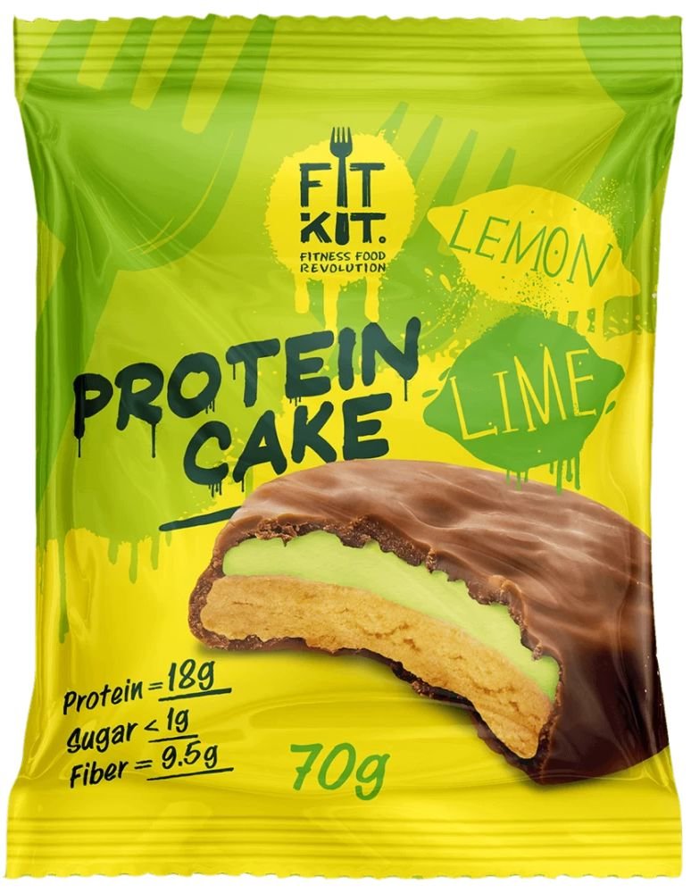 

Протеиновое пирожное FitKit Protein Cake (70 г, лимон-лайм)