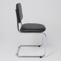 Офисный стул AksHome Славия (искусственная кожа, черный/хром)