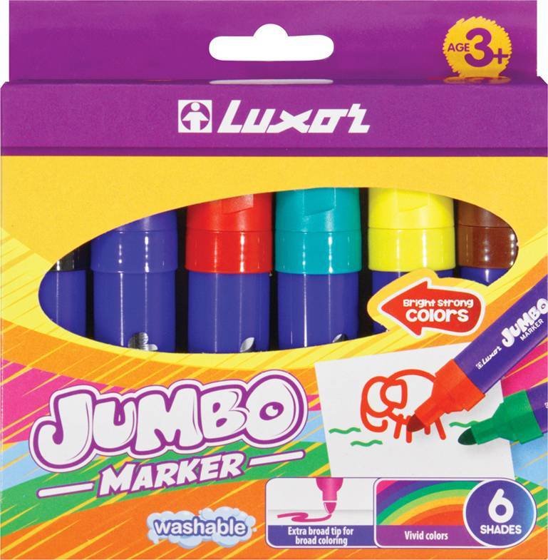 

Фломастеры Luxor Jumbo 6190/Box (6цв)