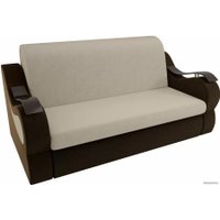 Диван Лига диванов Меркурий 100344 100 см (микровельвет, бежевый/коричневый)