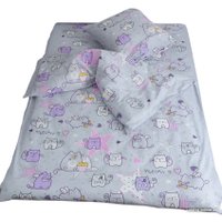 1.5-спальный комплект постельного белья Milanika Мяу-Мяу 1.5сп подростковый с наволочкой 70x70 (бязь)