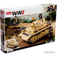 Конструктор Sluban Армия ВОВ Немецкий танк PanzerIV M38-B0693 9019764
