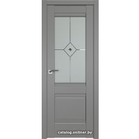 Межкомнатная дверь ProfilDoors Классика 2U L 80x200 (грей/матовое с прозрачным фьюзингом)