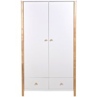 Шкаф распашной Polini Kids Simple двухсекционный с ящиками 0002770.31 (белый/натуральный)