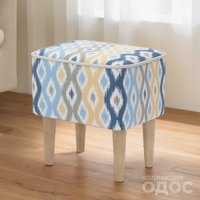 Пуф MONOFIX Одос Принт пуф (абстракция голубой/микровелюр)