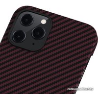 Чехол для телефона Pitaka MagEZ для iPhone 12 Pro Max (twill, черный/красный)