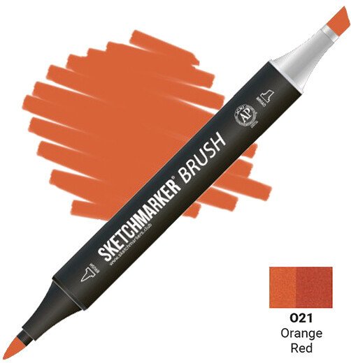 

Маркер художественный Sketchmarker Brush Двусторонний O21 SMB-O21 (оранжевый/красный)