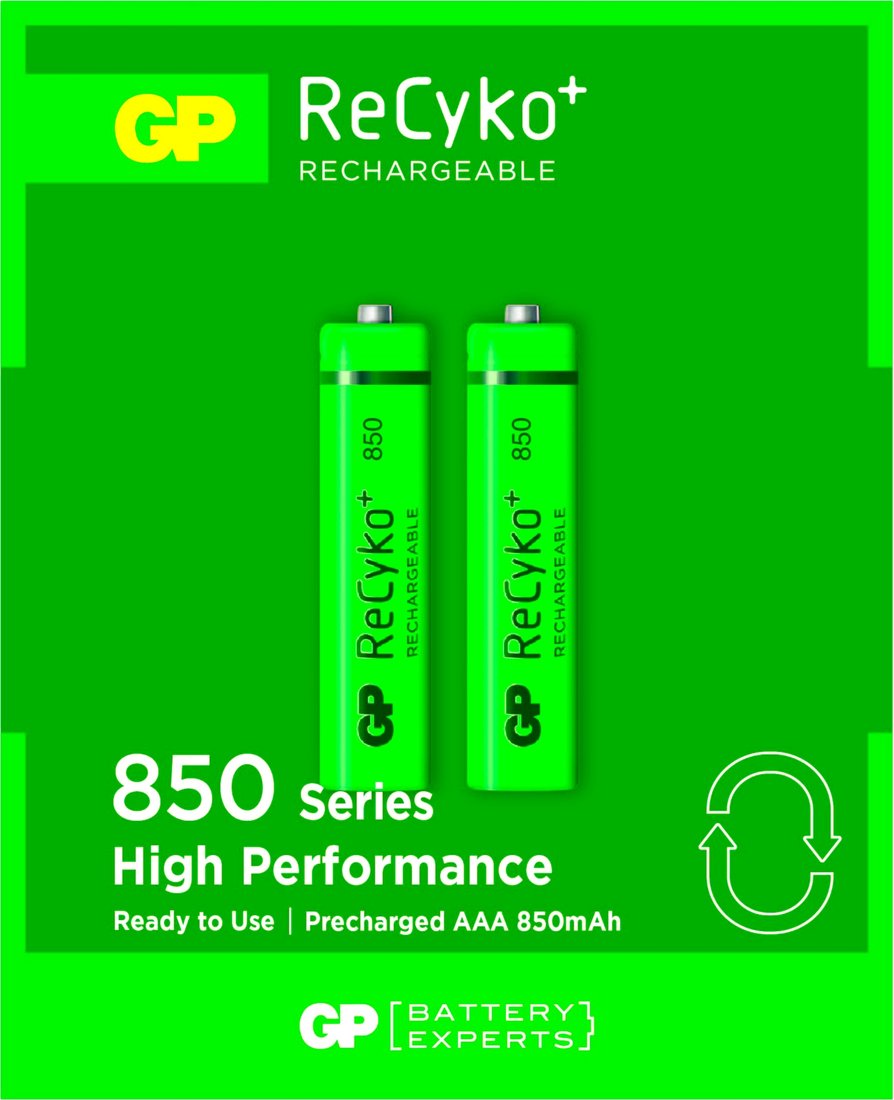 Аккумулятор GP ReCyko+ AAA 850 2 шт. GP85AAAHCE-2GBE2