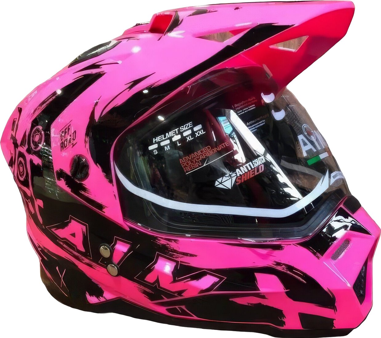 

Мотошлем AIM JK802Y 802Y-017-YM (Y/M, розовый/черный)