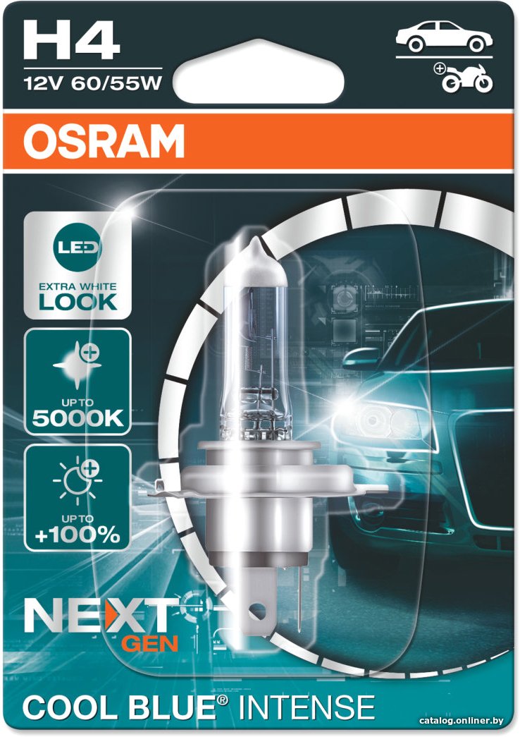 Галогенная лампа Osram Cool Blue Intense Next Gen H4 64193CBN-01B (блистер, 1 шт)