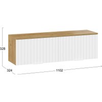 Шкаф распашной Трия Хилтон 1100 (дуб крафт золотой/белый матовый)