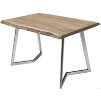 Кухонный стол Buro7 Уиллис 150 (с обзолом, дуб беленый/серебро)