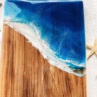 Сервировочная доска Wood_N_Sea Море синее д-1