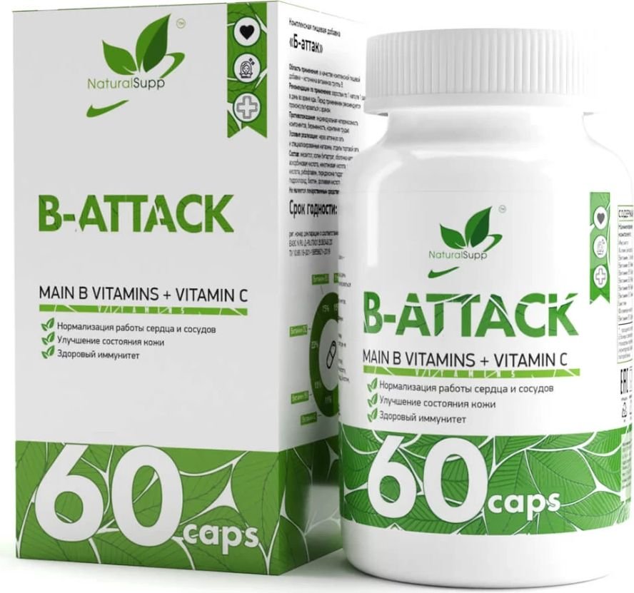

Комплекс NaturalSupp Б-Аттак/Vitamins of group B (60 капсул)