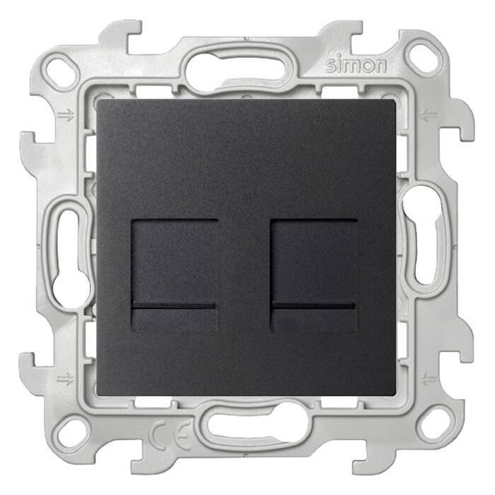 

Розетка компьютерная Simon 2450593-038 (графит)