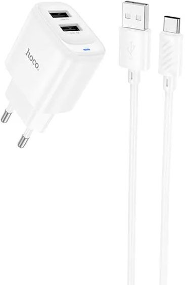 Сетевое зарядное Hoco C141A USB Type-C (белый)