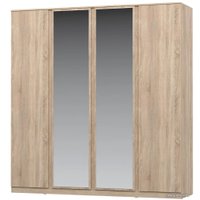 Шкаф распашной НК-Мебель Stern 4-х дверный с зеркалом 72676508 (дуб сонома)