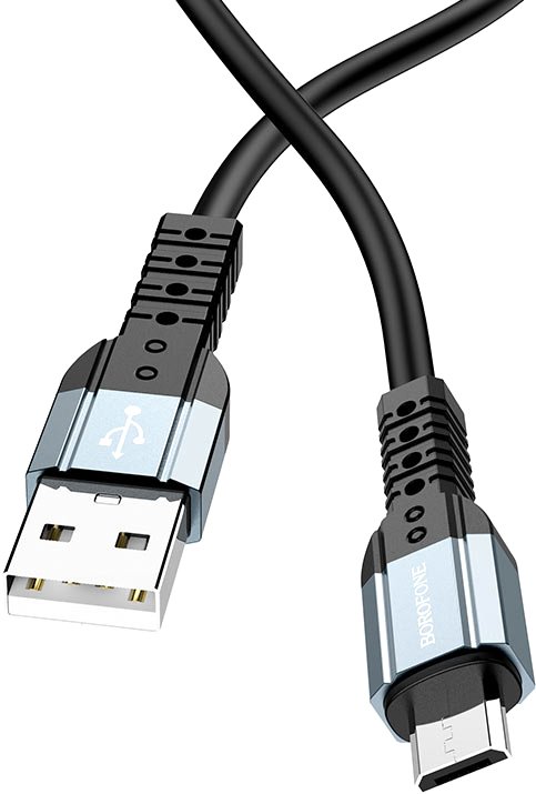 

Кабель Borofone BX64 USB Type-A - microUSB (1 м, черный)