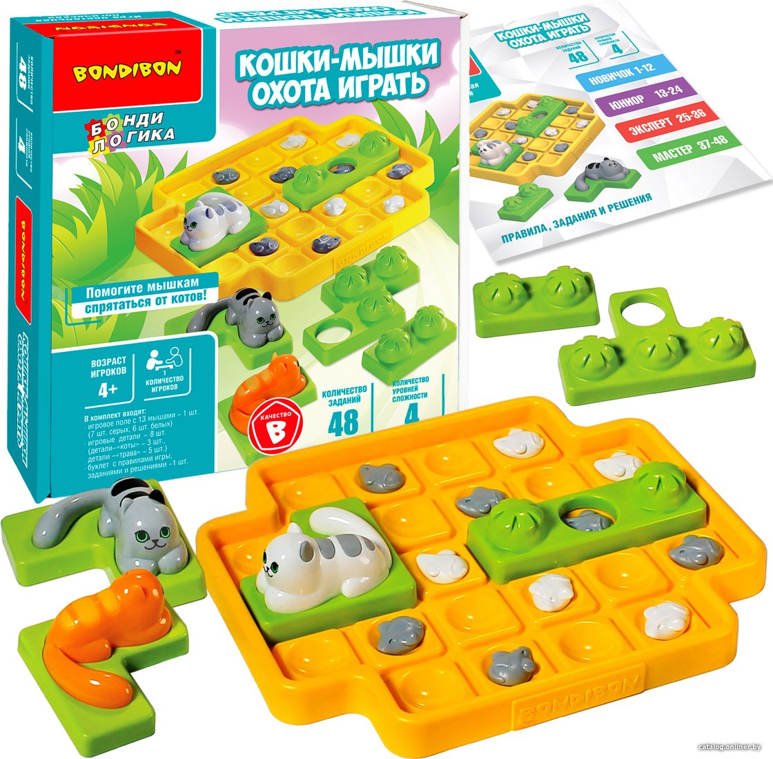 Развивающая игра Bondibon БондиЛогика Кошки-мышки. Охота играть ВВ5076