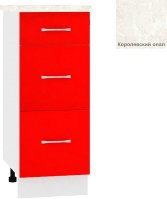 

Шкаф напольный Кортекс-мебель Корнелия Мара НШ30р3ш (красный/королевский опал)