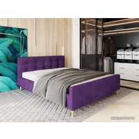 Кровать Настоящая мебель Pinko 140x200 (вельвет, фиолетовый)
