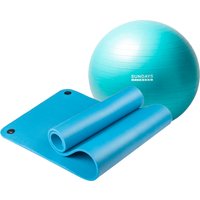 Набор для йоги Sundays Fitness Фитбол 75см IR97403 + Коврик 1.2см IR97506 (голубой, голубой)